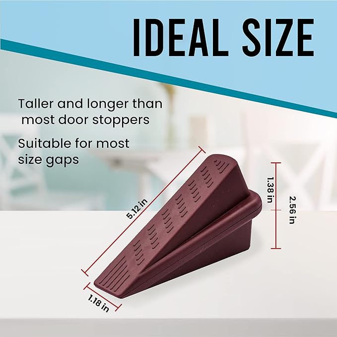 Door Wedge Stopper - Pack of 4 (Maroon) - Classic Rubber Door Stop