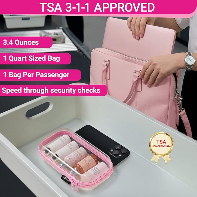 3 Pack Hard Sided Clear Zipper Case for Storage- Thickened-Grade Clear Hard Shell Zipper Case for Organizing Bead, Handicrafts, Sewing, Playdoh (Pink, LMS)
