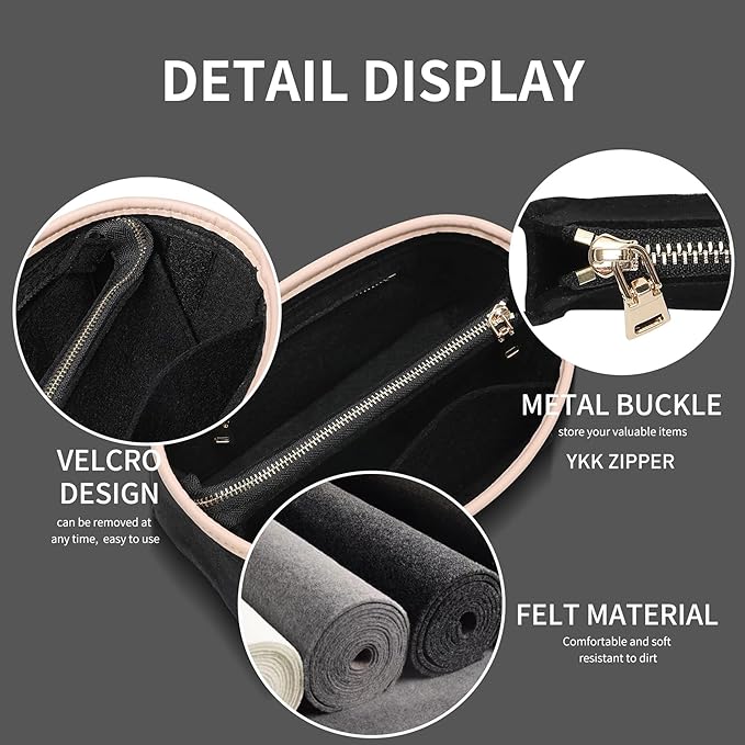 Doxo Purse Organizer Insert, Bag Organizer for Tote & Handbags, Bag in Bag, Perfect for LV Speedy 20, Alma BB, Petit Noe and More(Black,Small)