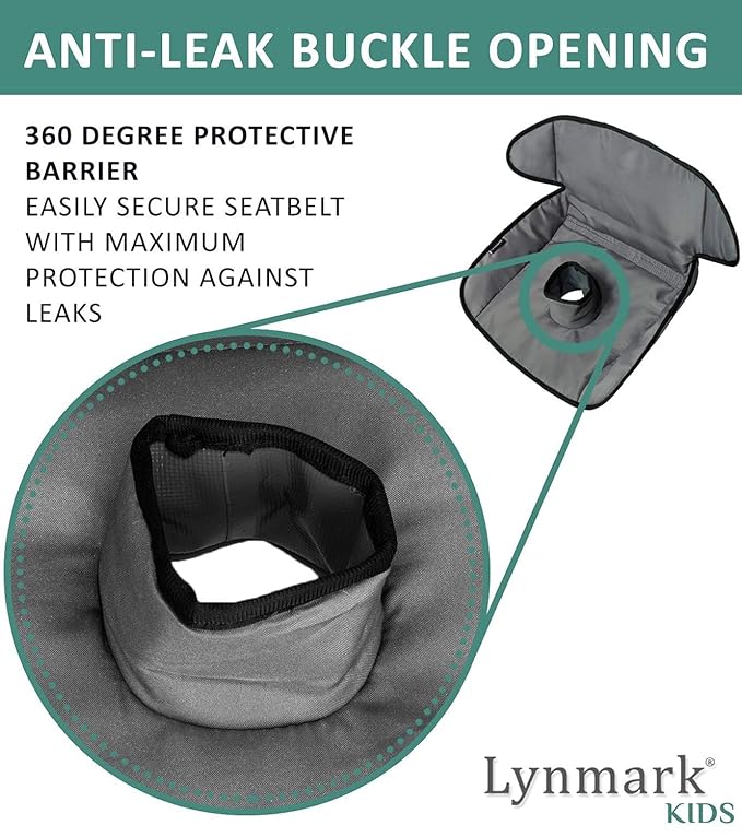 Lynmark® 2x Potty Training Car Seat Protector Cover - Waterproof Soft Piddle Pads for Toddlers and Baby Carseat - Travel-Friendly Universal Washable Liner Mat for Spills, Nappy Leaks, Accidents - Grey