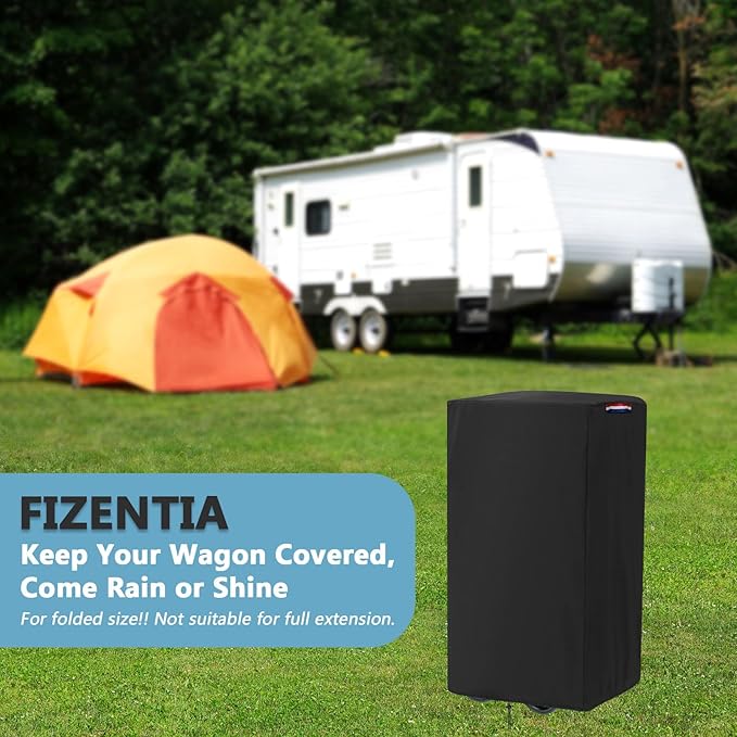 Fizentia Wagon Stroller Cover,Waterproof 420D Strollers Covers,Heavy Duty Protector for Beach,Collapsible,Foldable Wagons,etc(19" Lx10 Wx40 H,Black)