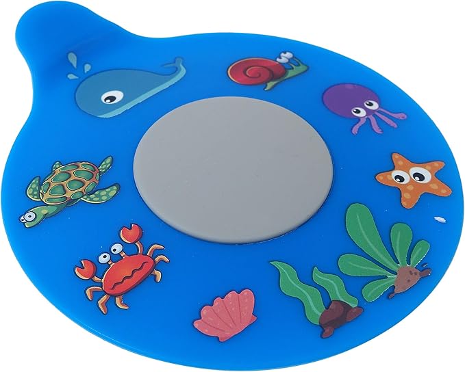WSZCML Bathtub Drain Stopper, Silicone Tub Stopper Plug, Universal Bath Drain Cover, Kids Tots Babies Gift (Blue Turtle)
