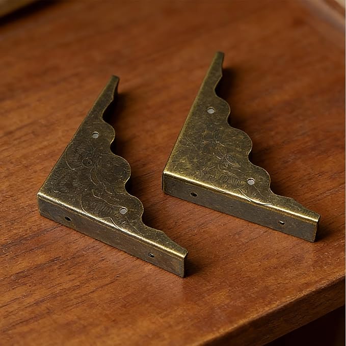 40 Pcs Metal Furniture Corner Protector,Antique Decorative Corner for Jewelry Box,for Storage Box Jewelry Case Cabinet Wooden Chest Etc. (Antique Bronze)