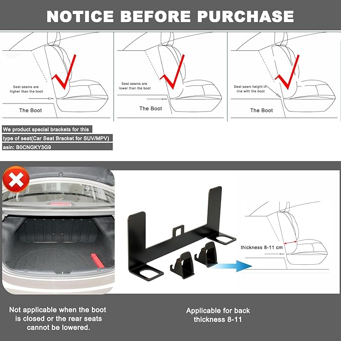 Universal Child Seat Anchor Kit Safe Cars Seat Mount Bracket, Universal ISOFIX Latch Interface Bracket Steel Latch for Sedans, SUVs and MPVs, ISOFIX Belt Connector 332*68*134mm