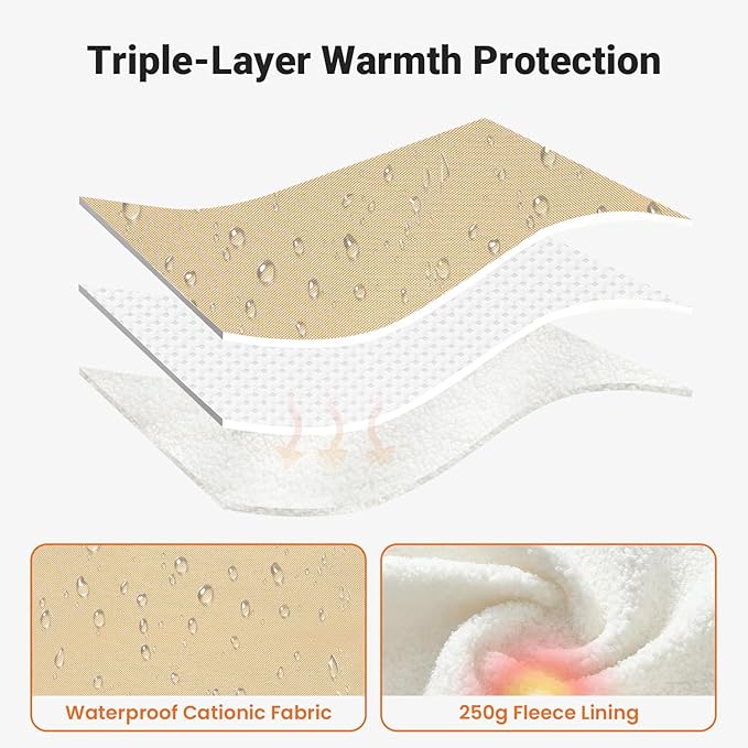 Rquite Car Seat Cover Baby, Winter Carseat Covers Boy Girl, Waterproof Infant Car Seat Cover Warm Car Seat Canopy for Cold Weather, Windproof Baby Carrier/Stroller Cover with 2 Layers Windows, Khak