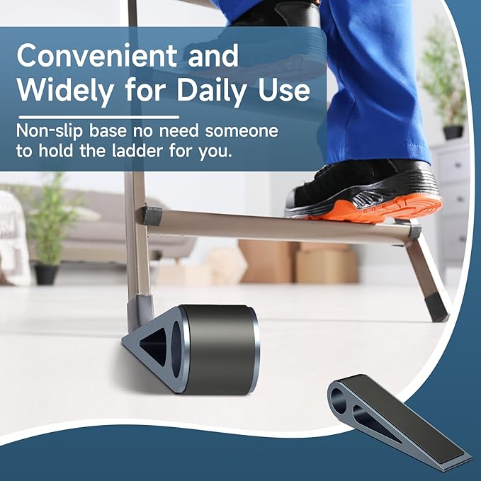 2 Pcs Heavy Duty Door Stopper for Bottom of Door, Aluminum & Rubber Door Stop Wedge- Keep Doors Open in Home, Apartment, Office, Hotel, 4.92L*1.02W*1.22H Inch,Blue