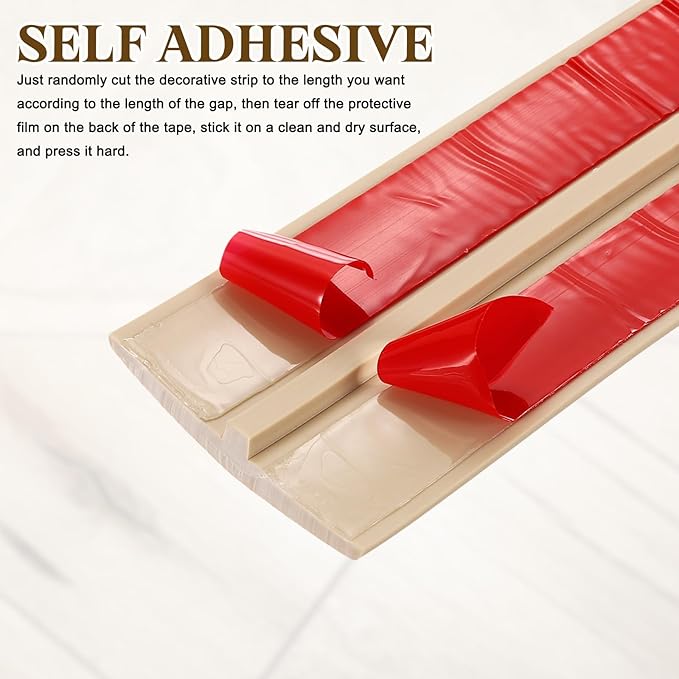 uxcell T-Molding Transition Strips, 9.84 ft x 1.97" (L x W) PVC Floor Flat Divider Strip Self Adhesive Vinyl Flooring Edging Trim for Joining Floor Gaps Doorways, Maple Wood Grain