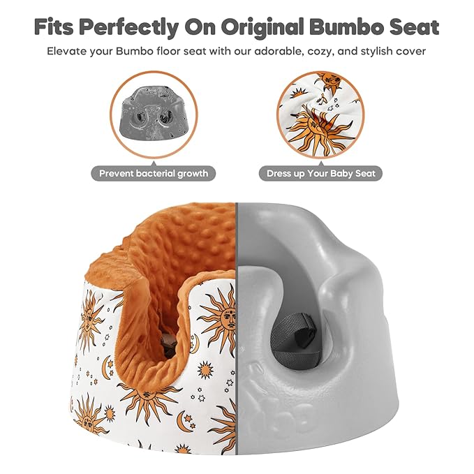 Seat Cover Compatible with Bumbo and Nuby Seat, Booster Seats Accessories, Soft Breathable Cover for Baby Girl Boy, Cover Only