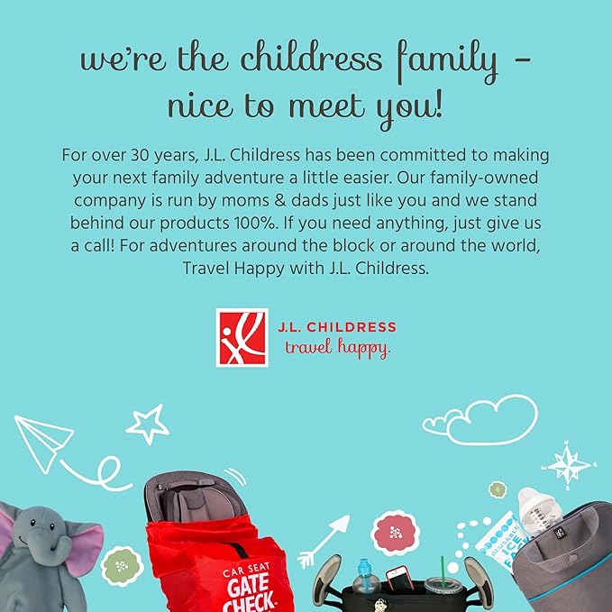 J.L. Childress Clip 'N Carry Stroller Hooks - Universal Stroller Clips with Non-Slip Straps - Durable Carabiners to Hold Watter Bottles & Bags - 2 Pack - Perfect for Uppababy & more - Black