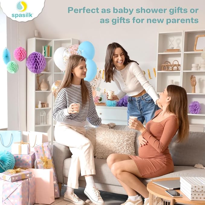 Spasilk Hooded Bath Towel and Washcloths Set for Newborns, 1 Soft Terry Baby Towel and 3 Baby Washcloths, Baby Essentials, Ideal, One Size, Yellow Ark