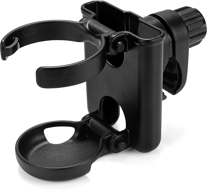 Accmor Stroller Cup Holder with Phone Holder, Foldable Universal Cup Holder, 360 ° Rotatable Bottle Holder for Stroller, Bike, Wheelchair, Walker, Scooter