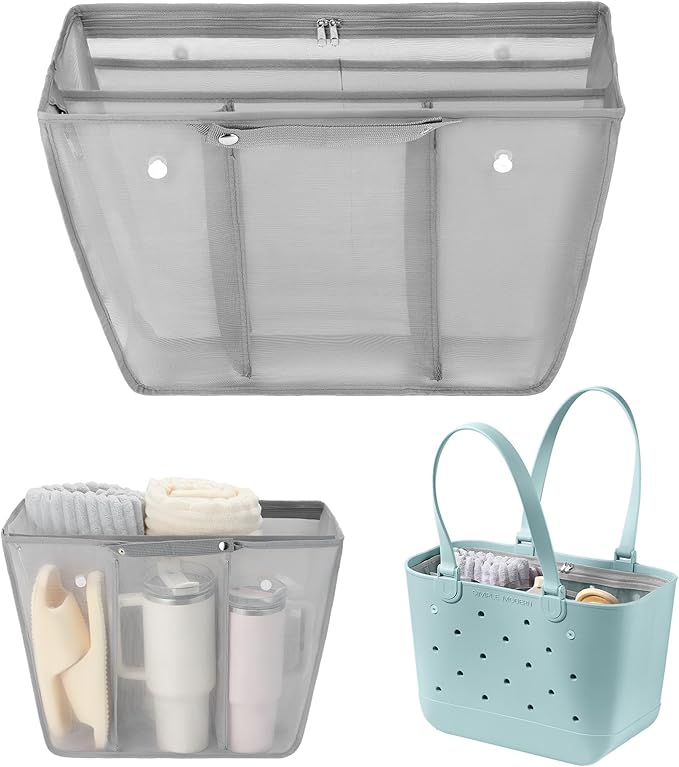 OUTXE Beach Bag Organizer Inserts Compatible with Extra Large Simple Modern Bag Accessories, Lightweight Mesh Insert Divider Pouch for XL Simple Modern Bag, Beach Tote Bag Insert for Organizing