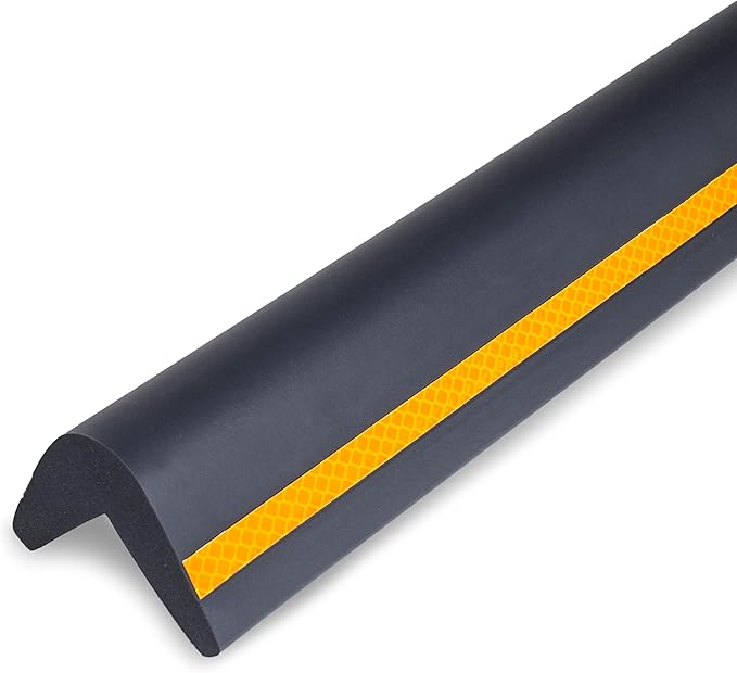 urbanhouse Ultra High-Density Heavy Duty Corner Guard with Reflective Tape Edge Protector & Bumper for Parking Garages, Workshops and Warehouses - Dark Grey, 24 Inches - 1 Each