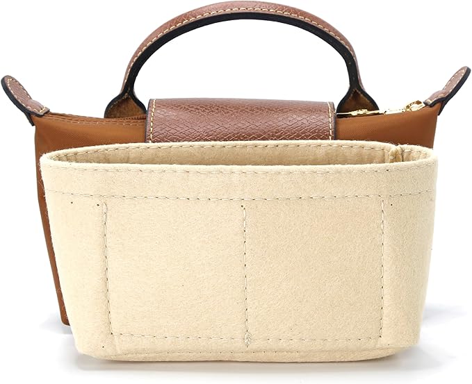 Mini Bag Organizer Fit For MINI Bag Organiser Insert Inner (Beige)