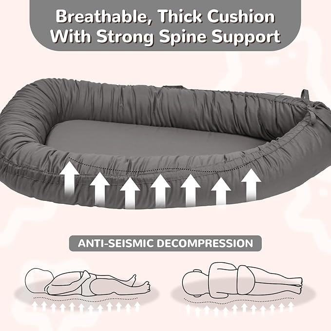 EAQ Baby Lounger, Infant Lounger for Newborn,Portable Baby Nest Cover Breathable & Soft, Newborn Essentials