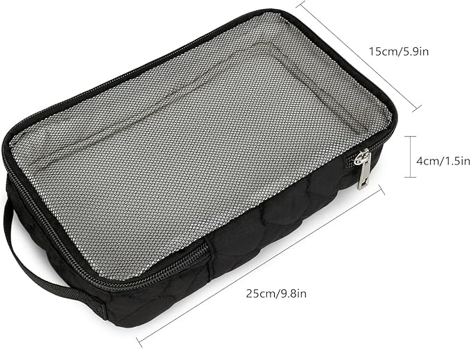 MOMIGO Baby Diaper Bag Organizer Pouches - 2 Pack Waterproof Pod Hanging Diaper Bag Mesh Bag Reusable, Washable or Baby Cloth Diapers (Black)