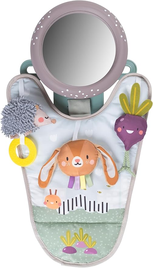 Taf Toys Infant Car Seat Development Center Newborn Baby Essentials Must Haves Toy, Car Seat Accessories Activity Center with Car Seat Mirror, for Newborn Toys 0 3 Months Brain Development