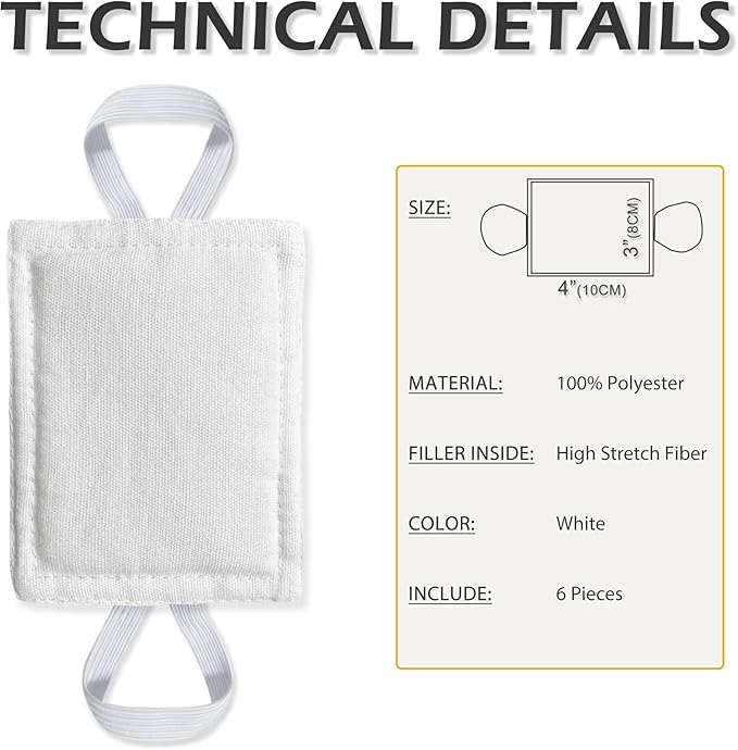Door Latch Cover Baby Door Silencer Cushion for Slamming, Quiet Lock Cover Closer Durable Material for Light Sleeper Nursery Children - 4x3 inches, White, 3 Pieces