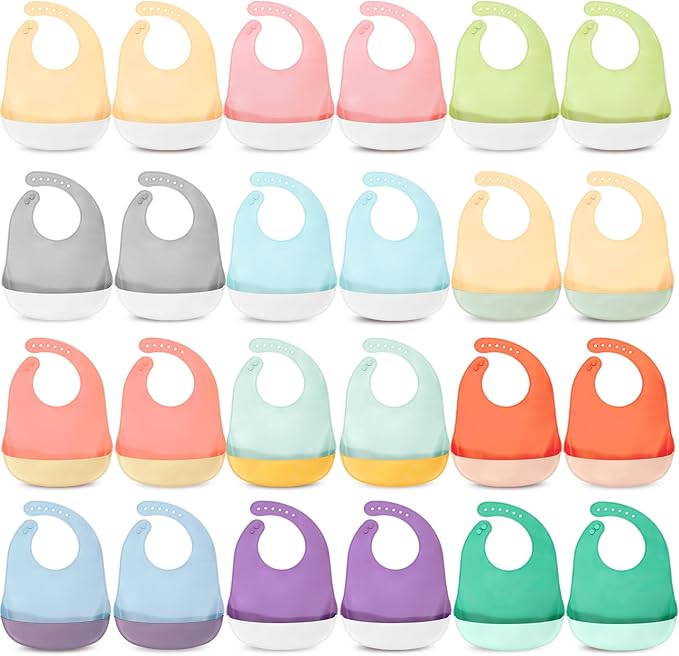 Mepase Silicone Bibs Waterproof Silicone Baby Bibs Soft Adjustable Baby Feeding Unisex Kid Eating Supplies