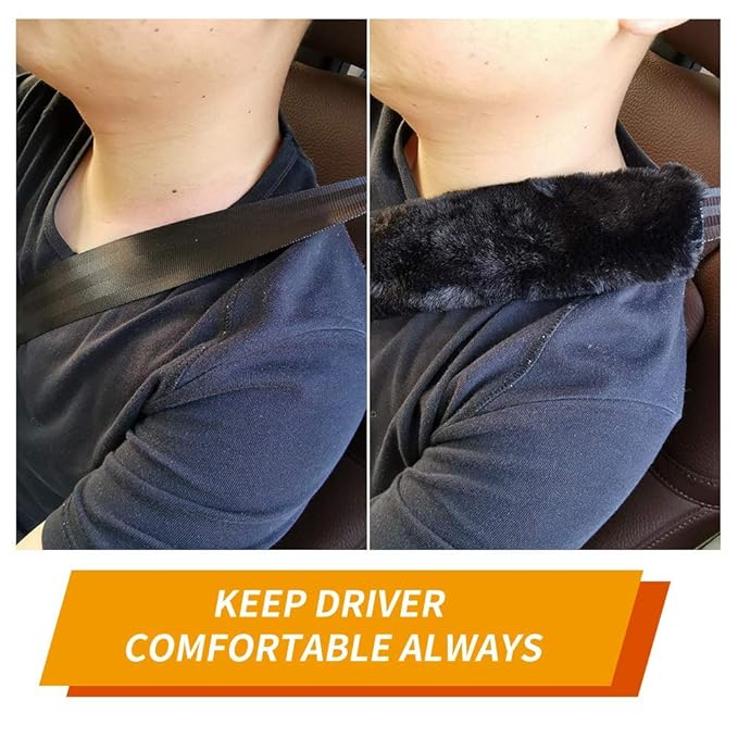 4Pack Seatbelt Covers for Kids,Seat Belt Cushion Cover,Infant Baby Car Seat Neck Shoulder Strap Pads,Soft Newborn Carseat Stroller Straps Covers Accessories(Black)