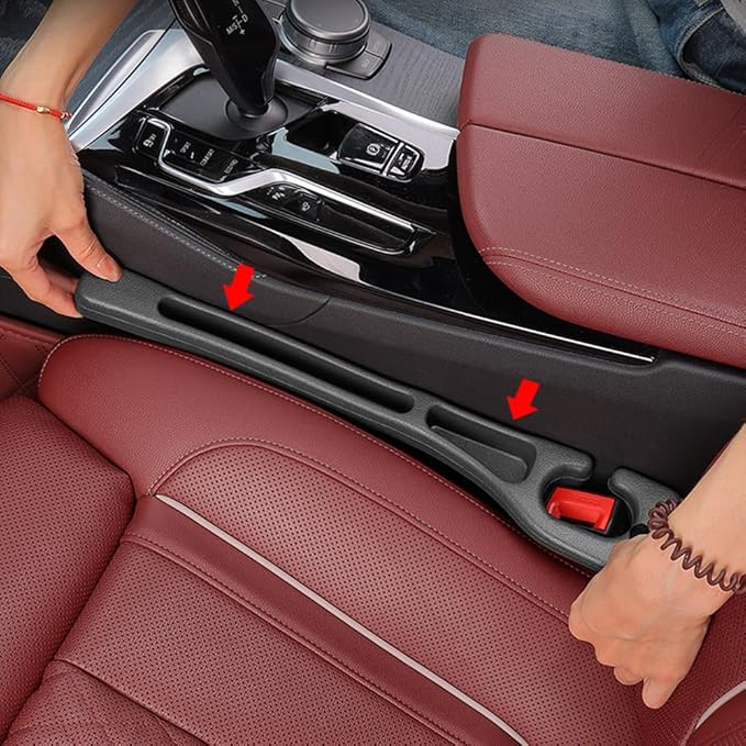 Car Seat Gap Filler Organizer Universal for Car SUV Truck Accessories Seat Gap Plug Blocker with Storage Slot Black 2 Pack
