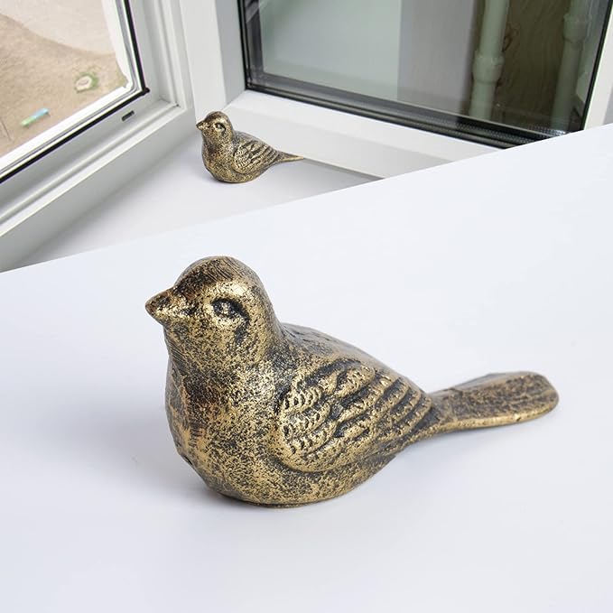 Cast Iron Door Stop Heavy Door Stopper Solid Metal Wedge for Indoor Outdoor Use Cute and Durable Doorstop (Bronze Bird, 1Pack)