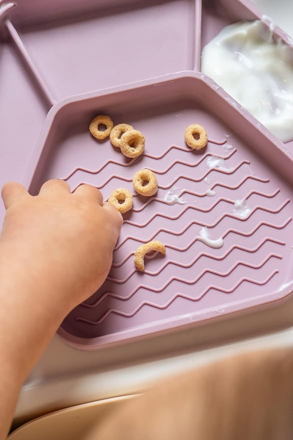 Smack Fun - The Original All-in-one Suction Plates + Safety Toy Straps - Silicone Suction Plates for Toddlers + Baby - First Foods + Self-Feeding. Comes with 2 Straps (Shifting Sand)
