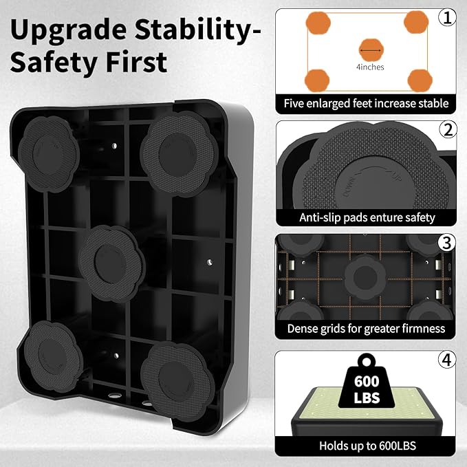 Adjustable Step Stool for Adults, Noctilucent Bed Step Stools, 660 LBS Capacity Non-Slip Safety Step Platform Indoor and Outdoor for Seniors and Kids, Wide Step Stools Elderly Assistance at Night