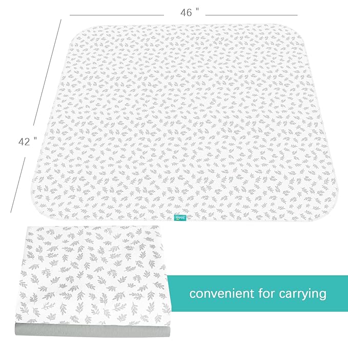 Biloban Baby Splat Mat 2 Pack for Under High Chair & Arts & Crafts & Eating Mess, 46 x 42 Inch Waterproof and Washable Spill Mat, Anti-Slip Floor Protector