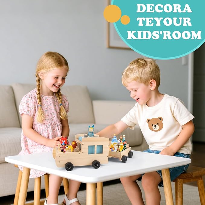 RZYLKA for Tonies Box Organizer Storage Shelf, Magnetic Floating Shelves for Toniebox 1/2 Player Tonies Figures Characters for Children, Display Collection 20~30 Characters - Train