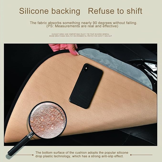 Car Seat Covers Gray Universal Car Seat Cushion, Rear Bench Seat Protective Mat pad for Car Truck SUV and Baby Skin-Friendly (Gray-Rear)
