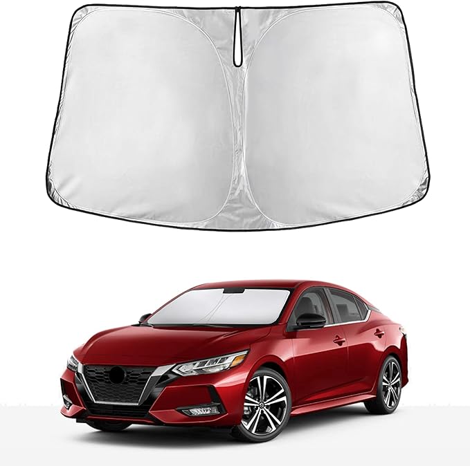 EcoNour Windshield Sun Shade for Nissan Sentra 2020-2023 2024 2025, Sun Visor for Front Windshield & Window Sunshade Cover, UV Heat Blocker & Protector, Car Accessories