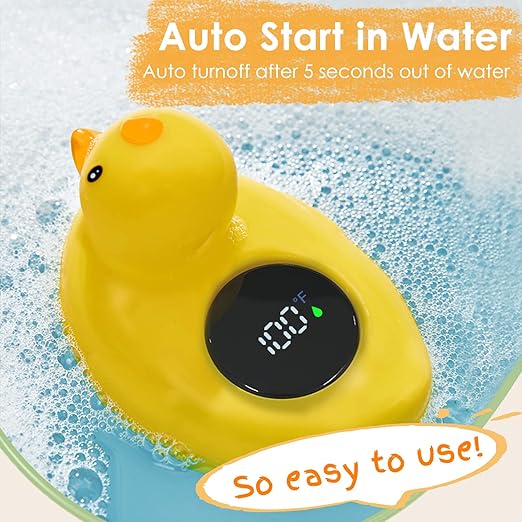 Baby Bath Tub Thermometer for Newborn - Bathtub Water Temperature Thermometer for Toddler, Safety Floating Bathing Tub Toy Newborn Bath Essentials, Gift for Mom Kid Girls Boys (Duck)