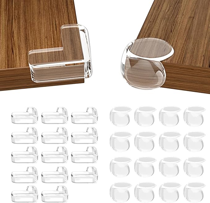 SUTOUG 30 Pack Corner Protector Baby, Table Corner Protectors for Furniture, Baby Proof Corners and Edges, Corner Covers Baby Safety, Baby Corner Protector Guards, Clear