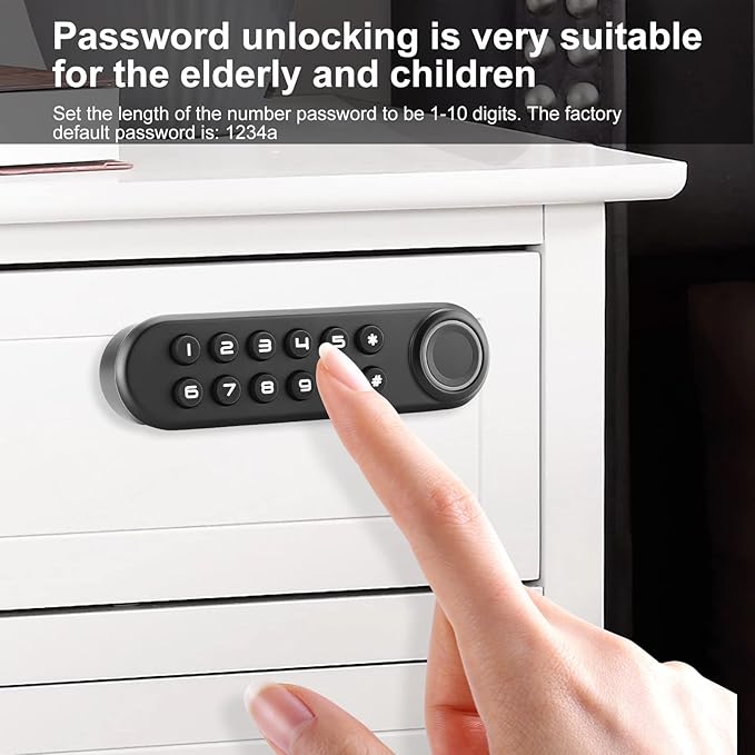 Fingerprint Cabinet Lock, Smart Biometric Password Lock With USB Key, Keyless Hidden File Drawer Wardrobe, Child Safety, DIY Wooden Furniture Privacy for Home Office