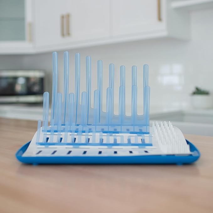 Dr. Brown's Folding Baby Bottle Drying Rack for Easy Storage - Dry Nipples,Pacifiers and Other Baby Essentials,BPA Free,(Pack of 6)