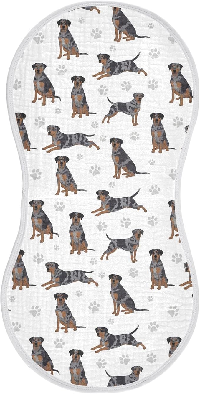 Qinllo 1 Pack Muslin Burp Cloths Great Dane Dogs White Cotton Baby Burp Cloths Absorbent Soft Burping Cloth Washcloths for Newborn Babies Boys Girls 22x11 Inch