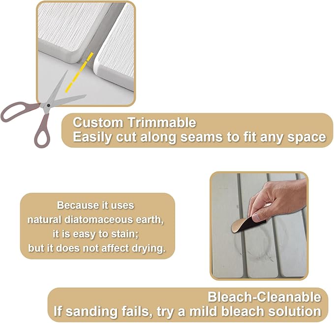 Stone Drying Mat for Kitchen Counter, Foldable Large Stone Dish Drying Mat, Roll up Absorbent Diatomaceous Earth Bath Mat Quick Dry Dishes Bottles Cups for Any Countertop Bathroom 23" x 15.3"