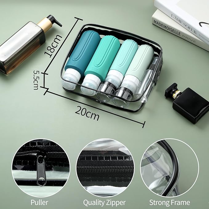 Mrsdry 16 Pack Travel Bottles for Toiletries, Oversize 6oz Silicone Travel Containers, Leak Proof Refillable Liquid Shampoo And Conditioner Travel Essentials