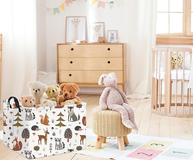 TIBAOLOVER Rectangular Kids Storage Bin Gift Basket - Cute Kids Toy Organizer Shelf Book Basket Room Decor(Animal)