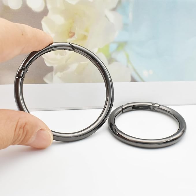 3/2.5/2/1.5 inch Big Round Carabiners Clips Metal Trigger Spring O Rings Snap Hooks DIY Charms Accessory for Keychains Bags Purses Crafts Making