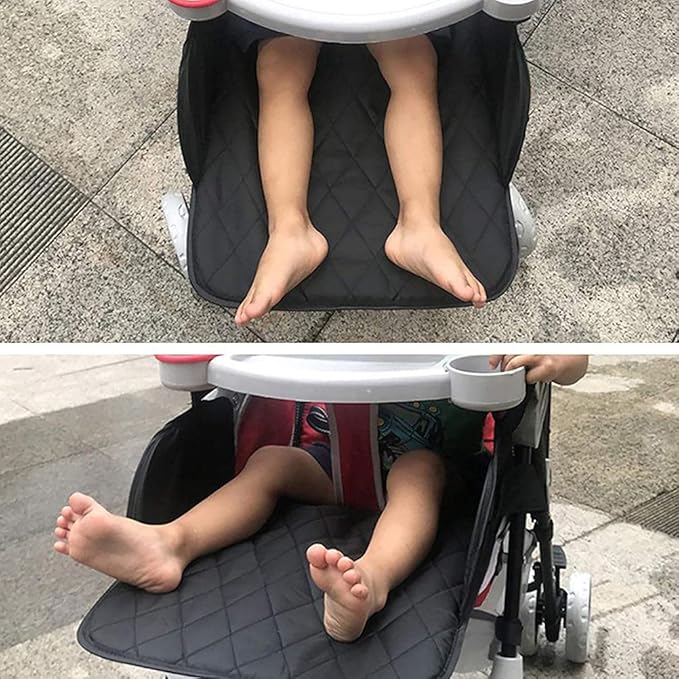 Baby Stroller Footrest Extension Universal Stroller Footstool Support Accessory for Baby Needs (Black)