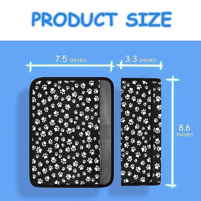 YR Seat Belt Cover for Kids, Soft Comfort Seat Belt Cushion for Children, Cute Cartoon Pattern Car Seat Belt Pads Cover for Girls and Boys, 1 Pack (Paw)