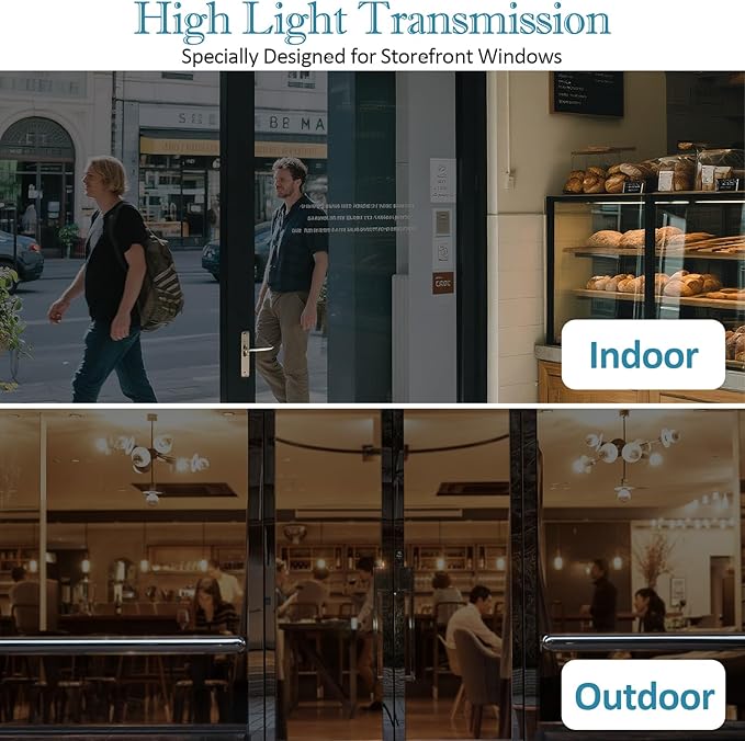 Window Film Transparent Heat Control UV Blocking, 30% VLT Window Tint for Shopfront Glass with Installation Tools, PET Material, Ideal for Stores, Glass Doors and Display Windows, 31.5Inch×196.9Inch