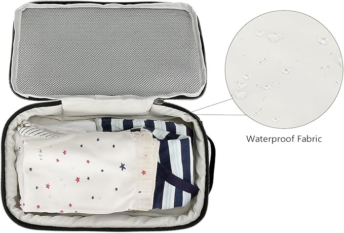 Baby Diaper Bag Organizer Pouches - 2 Pack Waterproof Pod Hanging Diaper Bag Mesh Bag Reusable, Washable or Baby Cloth Diapers (Black&White)