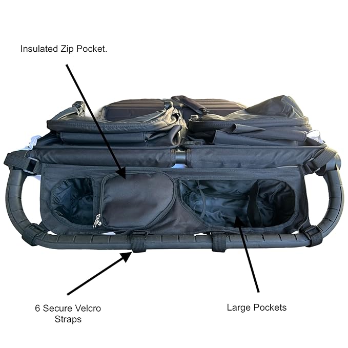 Split (bar in Middle of Handlebar) Double Stroller Organizer for Bob Duallie and Baby Jogger City Mini GT