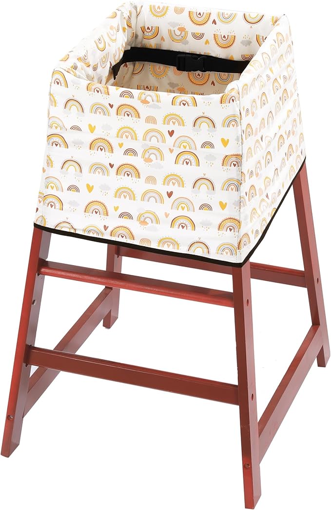 HOMBYS Waterproof Baby High Chair Cover for Restaurtant, Extra Thick & Soft Resuable Baby High Chair Cover for Protecting Wooden or Restaurant High Chair from Messy Meals and Dirty, Durable & Washable