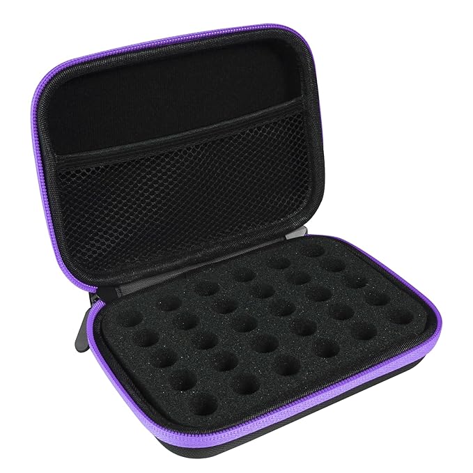 Essential Oil Storage Holder Organizer Carrying Case, Essential Oils Box Holds 30 Bottles 1ml- 3ml Bottle Travel Storage Organizer Bag for doTERRA & Young Living (Box Only)