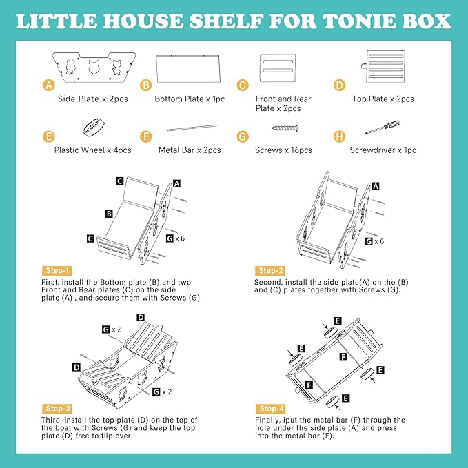 RZYLKA for Tonies Box Ship Organizer Storage Shelf, Magnetic Floating Shelves for Toniebox Generation 1/2 Player Tonies Figures Characters for Children, Display Collection 20~30 Characters