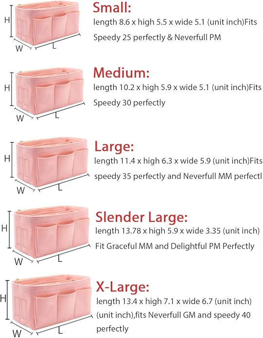 LEXSION Felt Purse Insert Bag Organizer Bag In Bag For Handbag Purse Organizer Fits Speedy Neverfull